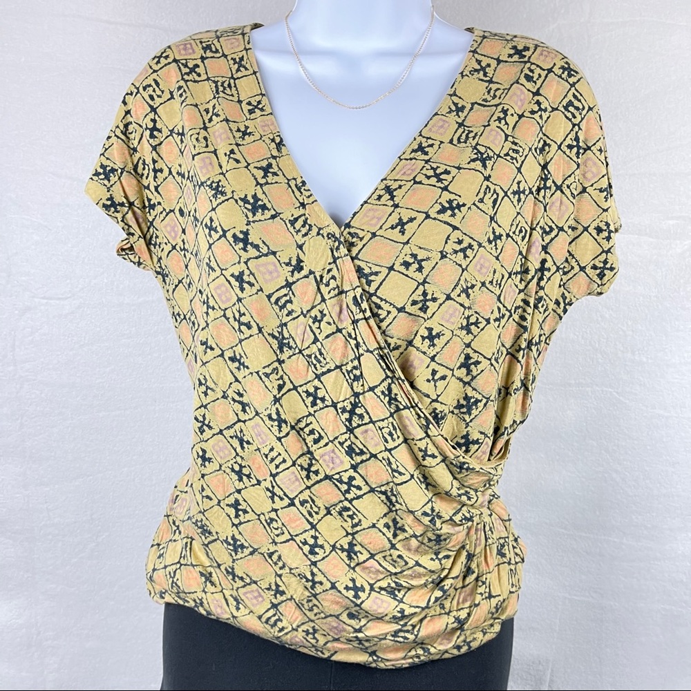 Ralph Lauren Tan Short Sleeve Layered Blouse